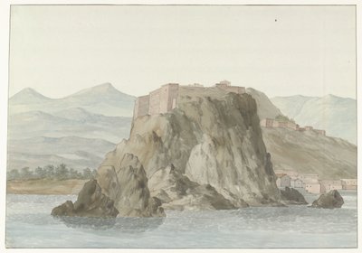 صخرة وبلدة سيلا في منطقة كالابريا تُرى من البحر على الجانب الشمالي Rocher & Ville de Scilla and Calabre؛ جائزة vue en mer، du côté du Nord (العنوان على الكائن) Voyage en Italy ، en Sicile et à Malte - 1778 (عنوان السلسلة) بواسطة لويس دوكروس