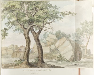 معبد Ruïne van Zeus Olympus في oude Agrigento أول منظر لأطلال معبد جوبيتر الأولمبي (العنوان على الجسم) رحلات في إيطاليا وصقلية ومالطا - 1778 (عنوان السلسلة) بواسطة لويس دوكروس
