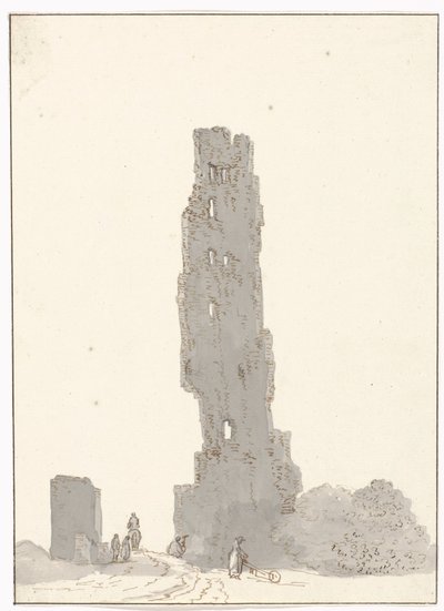Ruïne van toren langs de grote weg tussen Terracina en Fondi Torre delle Sette facciate على الطريق الرئيسي بين Terracina & Fondi (العنوان على الكائن) رحلات في إيطاليا وصقلية ومالطا - 1778 (عنوان السلسلة) بواسطة لويس دوكروس