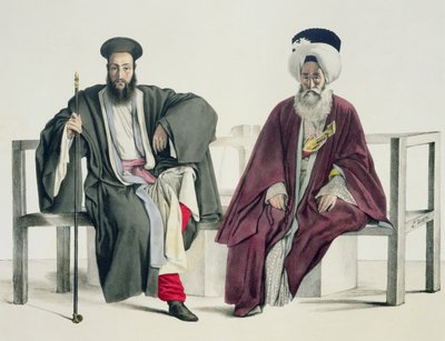 كاهن يوناني وتركي ، نقشهما تيري براذرز ، 1825 بواسطة لويس دوبري
