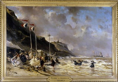 شاطئ جرانفيل - زيت على قماش ، بقلم يوجين لويس غابرييل إيزابي (1803-1886) بواسطة لويس يوجين غابرييل إيزابي