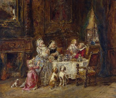 Isabey، Louis Gabriel Eugene (1803-1886) عيد ميلاد الجد زيت على خشب 1866 المتحف الوطني ، لندن 24،1x28،9 بواسطة لويس يوجين غابرييل إيزابي
