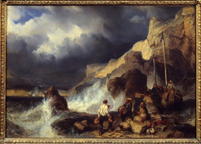 مهربون يحملون بضائع. لوحة لويس غابرييل يوجين إيزابي (1803-1886) بواسطة لويس يوجين غابرييل إيزابي