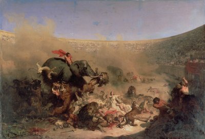 ألقى الرومان المسيحيين على الوحوش بواسطة Louis Felix Leullier
