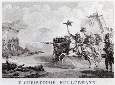 الثورة الفرنسية: "" الجنرال والماريشال فرانسوا كريستوف كيلرمان (1735-1820) أثناء معركة فالمي في 20/09/1792 "" نقش لويس فرانسوا كوش (1782-1849) باريس ، متحف كارنافاليت في القرن الثامن عشر بواسطة لويس فرانسوا كوتش