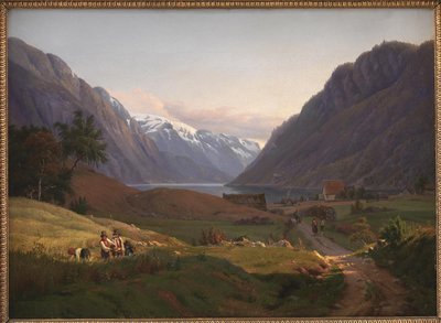 منظر لـ Odda في Sør Fjord في Hardanger ، النرويج. ضوء الصباح بواسطة لويس جورليت