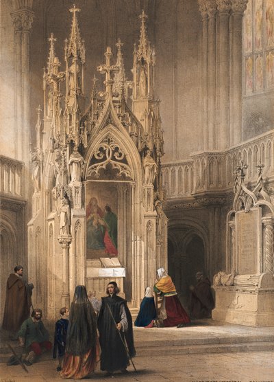 مذبح في الكاتدرائية ، راتسبون ، الورقة 8 من "محفظة Haghe&39;s Sketches: Belgium ، ألمانيا" ، c.1845-55 بواسطة لويس هاجي
