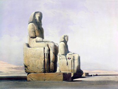 تفاصيل تمثال ممنون ، طيبة ، مصر ، ٤ ديسمبر ١٨٣٨ ، ١٨٤٦ بواسطة لويس هاجي