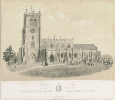 الكنيسة Eccleshall: الطباعة الحجرية ، Nd [c 1840] (طباعة) بواسطة لويس هاجي