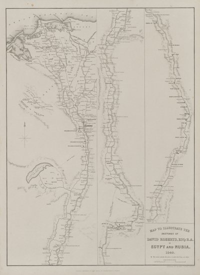 مصر والنوبة ، المجلد الثالث: خريطة لتوضيح رسومات ديفيد روبرتس ، الأسق ... 1849 ، 1849. بواسطة لويس هاجي