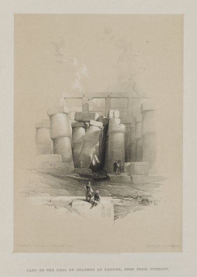 مصر والنوبة ، المجلد الثاني: جزء من قاعة الأعمدة بالكرنك ، طيبة ، 1847. بواسطة لويس هاجي