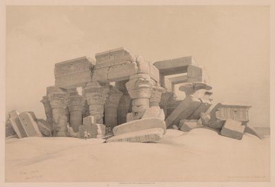 مصر والنوبة: المجلد الأول - رقم 1 ، رقم 2 ، بقايا رواق معبد كوم أمبو ، 1838. بواسطة لويس هاجي