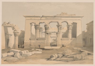 مصر والنوبة: المجلد الأول - رقم 28 ، رواق معبد كلابشي ، 1838. بواسطة لويس هاجي