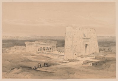 مصر والنوبة: المجلد الأول - رقم 34 ، معبد إدفو. أبولينوبوليس القديمة ، صعيد مصر ، 1838. بواسطة لويس هاجي