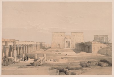 مصر والنوبة: المجلد الأول - رقم 42 ، النهج الكبير لمعبد فيلة ، النوبة ، 1838. بواسطة لويس هاجي