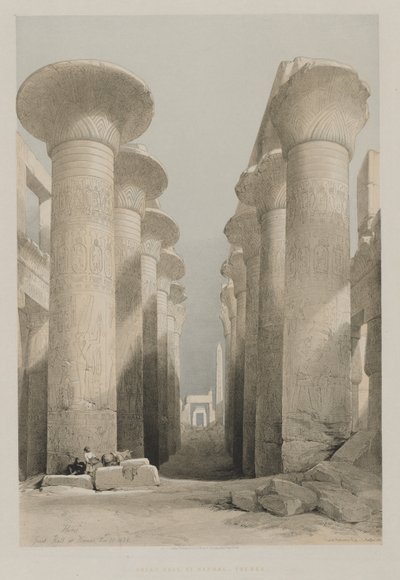 مصر والنوبة ، المجلد الأول: طيبة ، القاعة الكبرى في كارناك ، 1848. بواسطة لويس هاجي