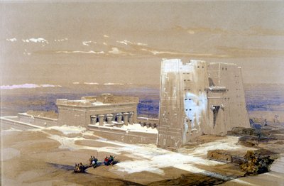 معبد رملي من إدفو ، مخصص للإله حورس برأس الصقر ، مصر ، 1838 بواسطة لويس هاجي
