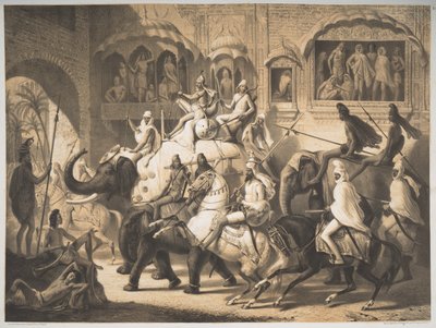 طريق في لاهور ، مارس 1842 بواسطة لويس هنري دي رودر