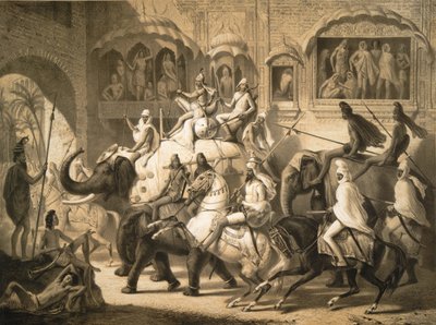شارع في لاهور (مارس 1842) بواسطة لويس هنري دي رودر