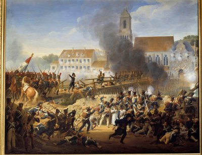 اجتياز جسر لاندشوت في 21/04/1809 ، وجه الجنرال موتون قاذفات الفوج السابع عشر للرسم الخطي بواسطة لويس هيرسينت (1777-1860) بواسطة لويس هرسنت