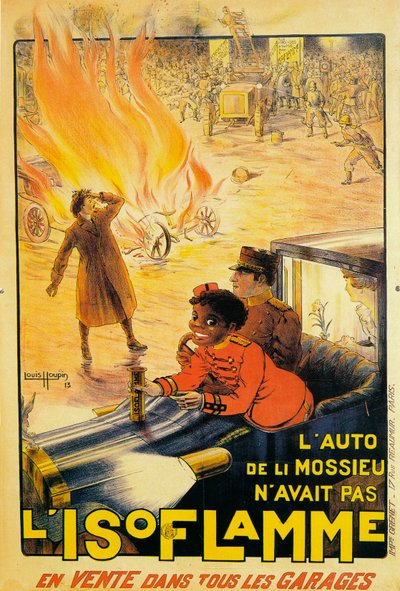 إعلان لطفايات الحريق Isoflamme 1913 بواسطة لويس هوبين