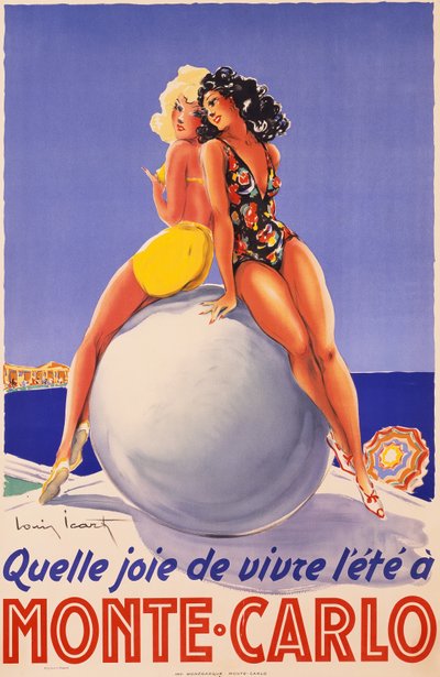 مونت كارلو، حوالي عام 1948 (طباعة حجرية ملونة) بواسطة لويس إيكارت