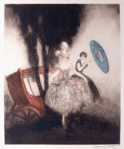 فتاتان تستعدان لدخول عربة بواسطة لويس إيكارت