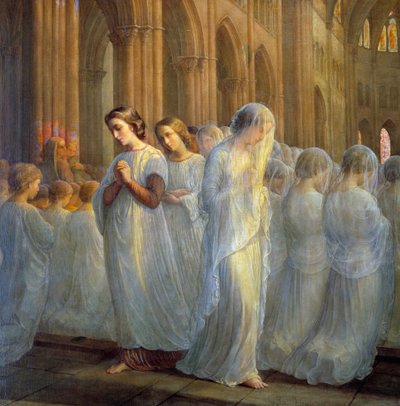 قصيدة الروح. المناولة الأولى. لوحة آن فرانسوا لويس جانموت (1814-1892) بواسطة لويس جانموت