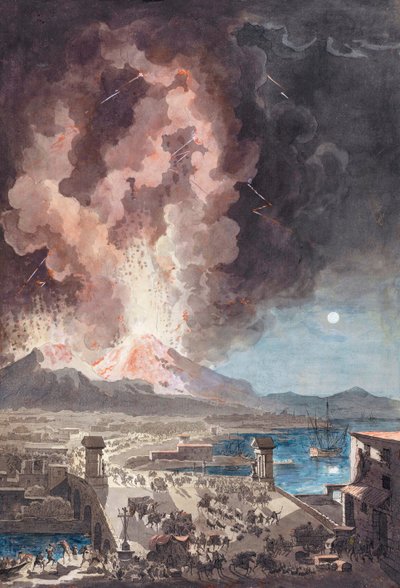 ثوران بركان جبل فيزوف بإيطاليا عام 1779. بواسطة لويس جان (بعد) ديسبريز