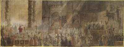 الملك جوستاف الثالث ملك السويد (1746-1792) يحضر قداس عيد الميلاد في كنيسة القديس بطرس بالفاتيكان ، 1783 - الملك جوستاف الثالث ملك السويد يحضر قداس عيد الميلاد في كاتدرائية القديس بطرس في الفاتيكان بواسطة لويس جان ديسبريز