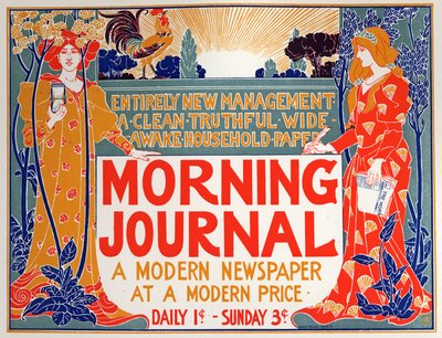 المؤلفات. مورنينغ جورنال ، جريدة. ملصق لويس ريد ، الولايات المتحدة الأمريكية ، حوالي عام 1895 (ملصق) بواسطة لويس جون ريد