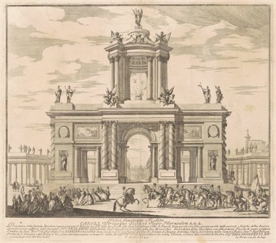 The Seconda Macchina للصين عام 1745: قوس النصر لعودة الملك تشارلز من بوربون إلى نابولي بواسطة لويس جوزيف لو لورين