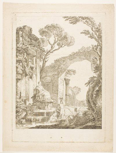 النافورة في الأنقاض بواسطة Louis Joseph Masquelier