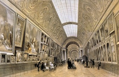 المعرض الكبير، متحف اللوفر، متحف اللوفر، حوالي عام 1850 (رسم) بواسطة لويس جول (بعد) أرنوت