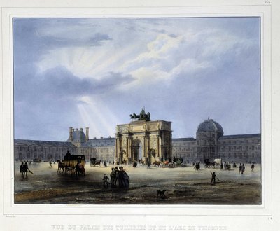 قصر التويلري وقوس النصر دو كاروسيل - في "باريس عام 1837" لأرنوت بواسطة لويس جول أرنوت