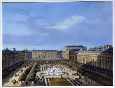 View of the Royal Palace Garden - in “” Paris en 1837”” by Arnout بواسطة لويس جول أرنوت