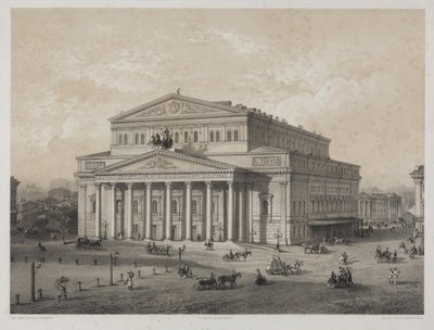Bolchoi - مسرح البولشوي في موسكو ، بواسطة Jacottet ، Louis Julien (1806-؟). الطباعة الحجرية بواسطة لويس جوليان جاكوت