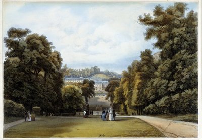 شاتو دو سانت كلاود ، جانب المنتزه. في "باريس ومحيطها" بواسطة لويس جوليان جاكوت