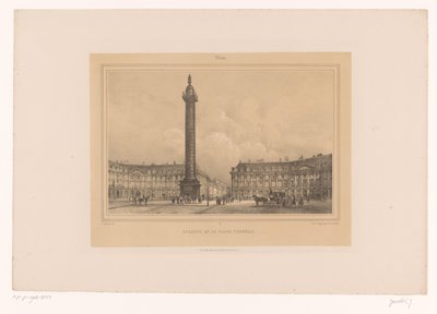 منظر لكولون فاندوم Colonne de la Place Vendôme (العنوان على الكائن) وجوه داخل وحول باريس (عنوان المسلسل) باريس (عنوان المسلسل على الكائن) بواسطة Gihaut frères