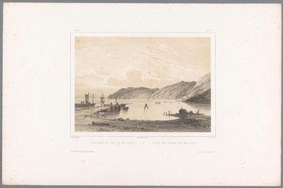 منظر لميناء مول جائزة Vue du Port de Mólleleie / Udsigt fra Havnen ved Mólleleie (العنوان على الكائن) وجوه في الدول الاسكندنافية (عنوان المسلسل) Vues du Nord. سويدي (عنوان المسلسل) بواسطة جورج اميل ليبرت