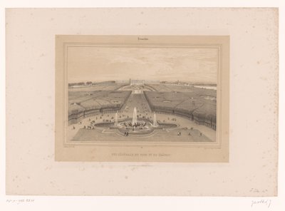 منظر لحدائق فرساي Vue générale du Parc et du Château (العنوان على الكائن) وجوه داخل وحول باريس (عنوان المسلسل) فرساي (عنوان المسلسل على الكائن) بواسطة Gihaut frères