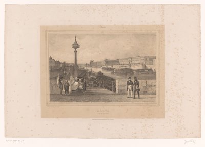 منظر لقصر اللوفر من Pont Neuf Le Louvre ، pris du Pont-neuf (العنوان على الكائن) وجوه داخل وحول باريس (عنوان المسلسل) باريس (عنوان المسلسل على الكائن) بواسطة أوغست بري