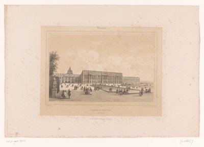منظر لقصر فرساي من الحدائق Façade du Château ، Côté du Parc (العنوان على الكائن) وجوه داخل وحول باريس (عنوان المسلسل) فرساي (عنوان المسلسل على الكائن) بواسطة Gihaut frères