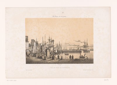 منظر لميناء شيربورج Vue du port de Cherbourg (العنوان على الكائن) فرنسا المعاصرة (عنوان المسلسل) La France de nos jours (عنوان السلسلة على الكائن) بواسطة بيكيه فرير