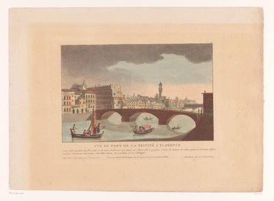 منظر لبونتي سانتا ترينيتا في فلورنسا Vue du Pont de la Trinité à Florence (العنوان على الكائن) مناظر المدينة في إيطاليا وإسبانيا ومصر (عنوان المسلسل) بواسطة جان بابتيست جنتي