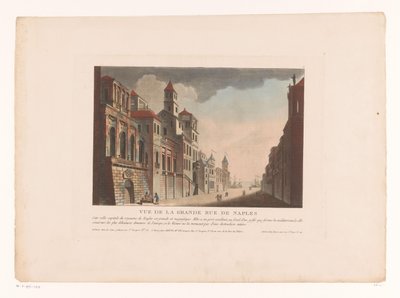 منظر لشارع في Naples Vue de la Grande Rue de Naples (العنوان على الكائن) مناظر المدينة في إيطاليا وإسبانيا ومصر (عنوان السلسلة) بواسطة جان بابتيست جنتي