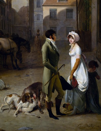 Arrival of Stagecoach in Courtyard of Messageries بواسطة لويس ليوبولد بويلي