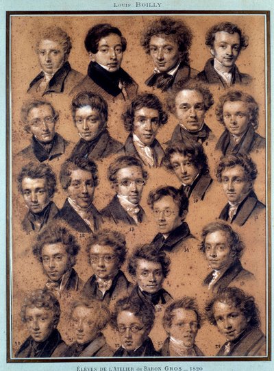 صورة لطلاب مرسم الرسام أنطوان جان جروس (1771-1835) رسمها لويس ليوبولد بويلي (1761-1845) 1820 باريس ، ب. بواسطة لويس ليوبولد بويلي