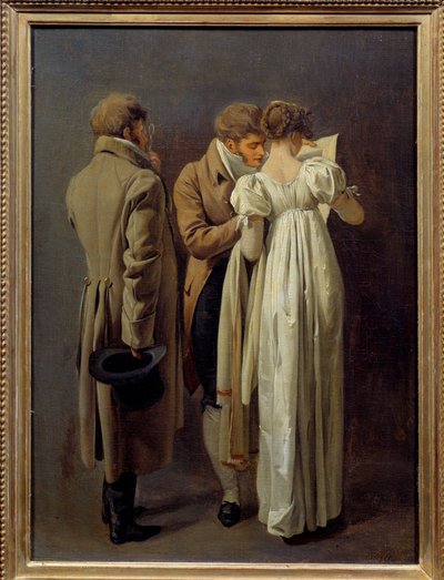 عشاق الطباعة يتأمل الشباب الصغار بأسلوب الإمبراطورية الأولى في الطباعة. لوحة لويس ليوبولد بويلي (1761-1845) 1810. الشمس 0،32 × 0،24 م بواسطة لويس ليوبولد بويلي