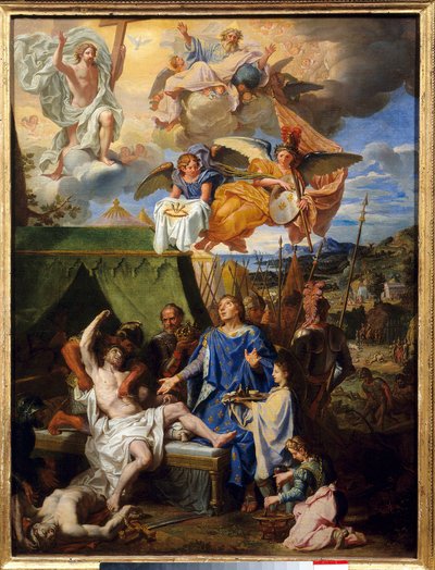 Thaumaturgy: "" الملك لويس التاسع (1214-1270) (سانت لويس) يحارب الإكرويل "" لوحة لويس ليشيري دي بيري (1629-1687) صن. 0.79 × 0.58 م روان ، متحف الفنون الجميلة بواسطة لويس ليشيري دي بوري